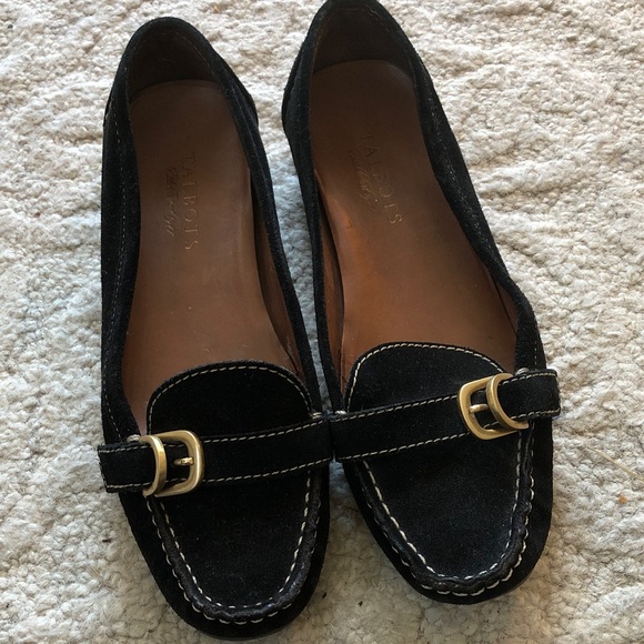 Talbots Shoes - Talbots Black Loafers with Gold Accent